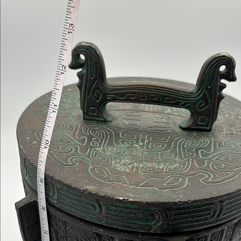 VTG JAMES MONT Verdigris Mid-Century Asian Large ICE BUCKET w/ Liner - Picture 9 of 9